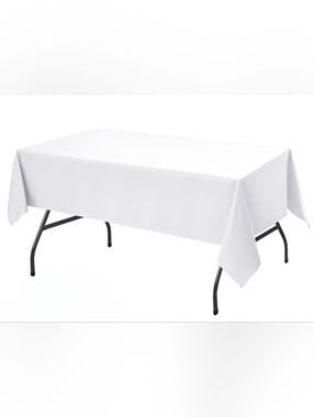 White Polyester Tablecloth for Home Dining